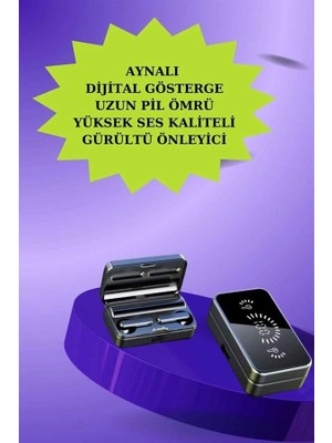 Genel Tedarik Powerbank Aynalı Bluetooth Kulaklık ve Akıllı Saat Seti Anc Özelliği Dokunamatik