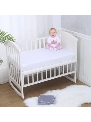 Mythriva %100 Pamuk Penye, Lastikli Full Kenar Bebek Çarşafı – Oeko-Tex Sertifikalı, Yumuşak ve Nefes Alabilir, Organik Pamuk, Anne Yanı, Çocuk Beşik Çarşafı
