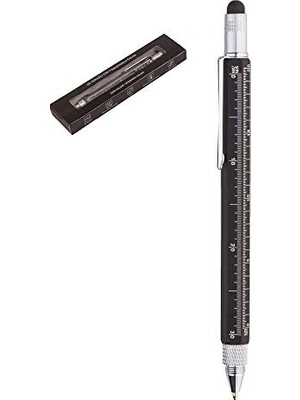 Mythriva Su Terazili Çok Fonksiyonlu Tornavidalı Cetvelli Touchpen Kalem Siyah