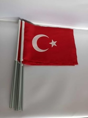 Mythriva Lona Sanat Türk Bayrağı 20X30 Alpaka Kumaş Sopalı (20LI)