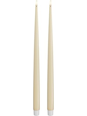 Mythriva Iç Mekan Alevsiz LED Yemek Mumu - 2'li Set - Gerçek Alevli ™ Teknolojisi - Pille Çalışan Mum (38 Cm, Krem)          [enerji Sınıfı A+]