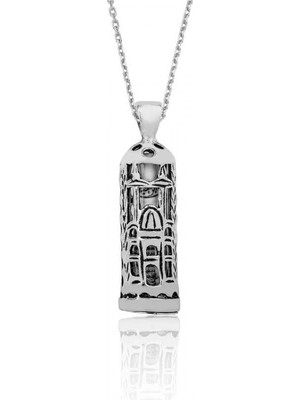 Pileli Store 925 Ayar Gümüş Minare Cevşen Dualı Gümüş Kolye