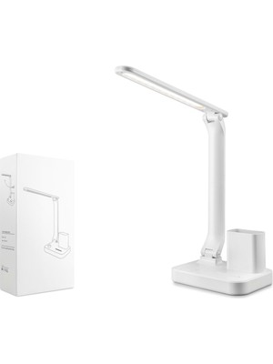 Elba Q21-1 Ayarlanabilir Katlanabilir USB Şarjlı Kalemlikli LED Masa Lambası 5W Beyaz