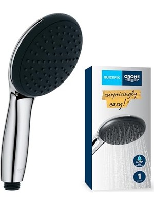 Mythriva Grohe Vitalio Start 110 El Duşu, 1 Akışlı Yağmur Duşu, 110MM Yuvarlak Duş Başlığı, Kireç Önleyici Sistem, Krom, 27940001