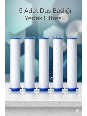 Mythriva 5 Adet Duş Başlığı Filtresi – Kireç, Klor ve Pas Önleyici Yedek Filtre Seti
