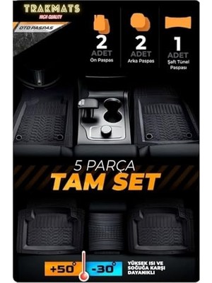 Mythriva Trakmats (KYB14336) 2021 4d Universal Estetik ve Konforlu Oto Paspas Adk Siyah Hyundai Bayon ile Uyumlu