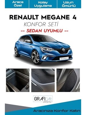 Mythriva Renault Megane 4 Konfor Seti̇-Saklama Alanları Kumaş Kaplama-Ses Izolasyon Amaçli Ürün (Sedan Uyumlu+Torpido Kaplamalı)
