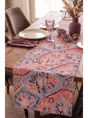 Nunuteks Dekoratif Desenli Runner | Bohem, Etnik ve Tropikal Koleksiyonu | 40X140 cm | Raşel Kumaş Runner