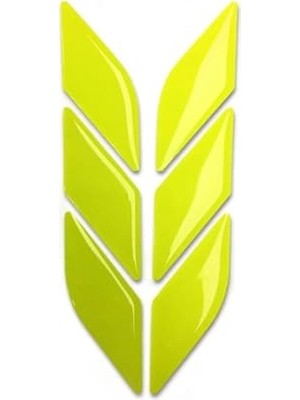 Mythriva Araç Otomobil Motosiklet Bisiklet Floresan Sarı 6 Parça Çok Amaçlı 3D Sticker