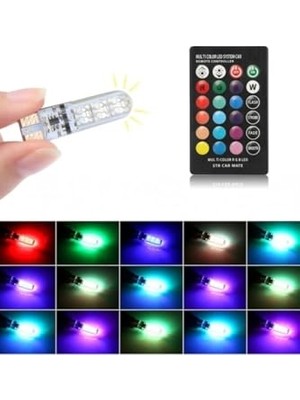 Mythriva Kumandalı Rgb T10 Park Ledi Far Ledi Renkli Park Ampulü, Tek Ebat