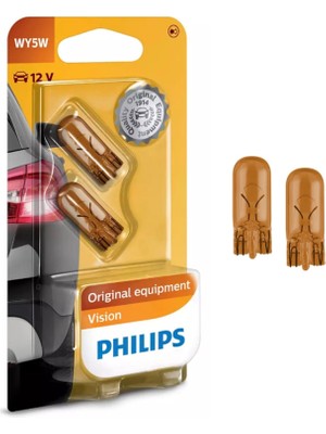 Mythriva Philips T10 Turuncu Amber Dipsiz Tavan Park Plaka WY5W 2 Adet