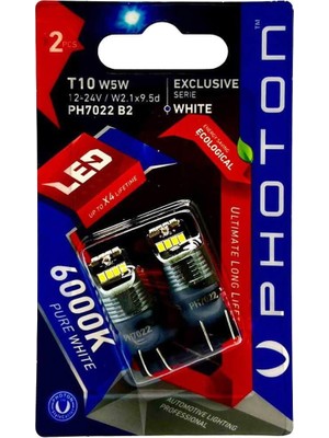 Mythriva Photon Ampul T10 W5W 12-24V 4+4+4 LED Exlusive (2'li Blister) Pht PH7022 B2