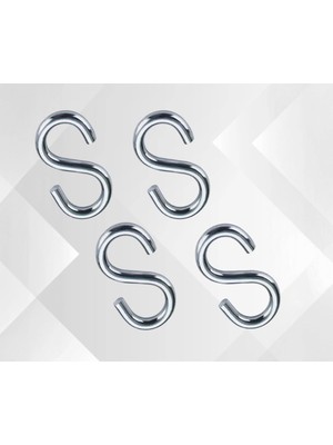 Mythriva Çinko Ile Işlenmiş 316 Paslanmaz Çelik Krom S Kanca, 6 mm 4 Adet Her Türlü Amaç Için Kullanılır