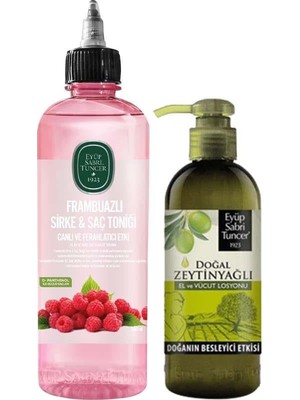 Mythriva Eyüp Sabri Tuncer Frambuazlı Sirke & Saç Toniği 500 ml ve Zeytinyağlı Vücut Losyonu