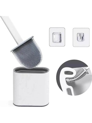 Mythriva Duvara Yapışkanlı Silikon Uçlu Klozet Fırçası Beyaz (NVE117)