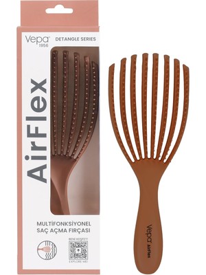 Mythriva Vepa Airflex Dolaşık Saç Açma Fırçası, Kolay Tarama, Elektriklenme Önleyici Tarak (Moka)