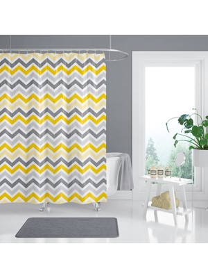 Mythriva Tropik Zethome Banyo Duş Perdesi 4597 Çift Kanat 2X120X200