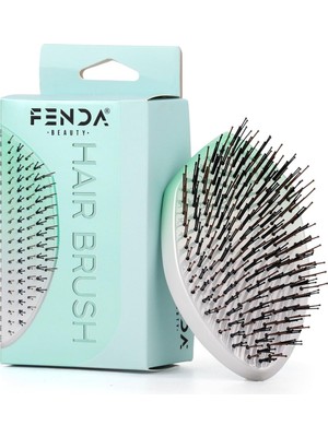 Mythriva Fenda Profesyonel 4 Pinli Oval Yeşil Saç Fırçası