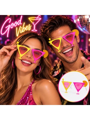 Mustran Sarı Pembe Renk Martini Parti Gözlüğü