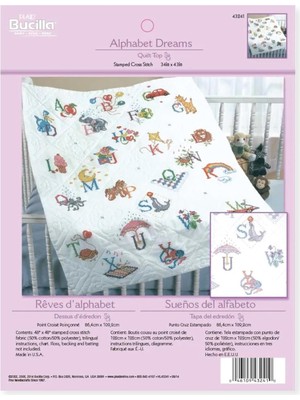 Mythriva Bucilla Damgalı Kanaviçe Bebek Yorgan Üstü 86,44 x 109,22 cm - Alphabet Dreams
