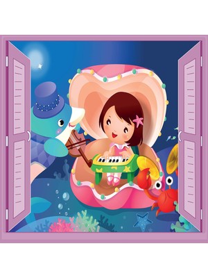 Mythriva Çocuk Odası Bebek Odası Pencere Poster Duvar Kağıdı Inci