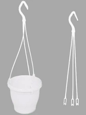 Mythriva Bitkim Sende Katı Plastik Makrome Askılı Saksı, 10 Adet, Beyaz, 16 cm