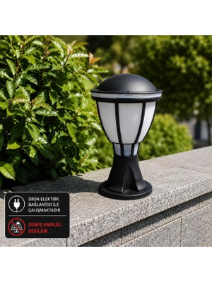 Mythriva Zita Kupa Bahçe Aydınlatma Armatürü 37 cm | E27 Duylu | IP54 Dış Mekan Set Üstü Lamba | Siyah Kasa | Ampul Hariç | Yerli Üretim