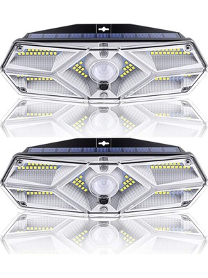 Mythriva Greentech Güneş Enerjili Hareket Sensörlü, 6 Taraflı 104 LED AYDINLATMA/GT-SL13-2 Adet