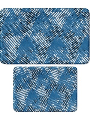 Mythriva Sevimli Tasarımlı Mikrofiber 2'li Takım Banyo Paspası, Kaymaz Taban, Makinede Yıkanabilir (40X60_50X80)