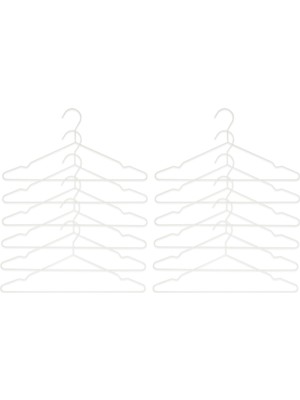 Mythriva Ocean Home Textile 12'li Mat Beyaz Renk Kauçuk Kaplamalı Metal Giysi Askısı 20.50 x 42 x 0.3 cm