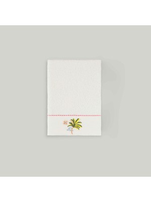 Mythriva Linens Tropical Pamuk 30X45 cm El Havlusu Beyaz (450 G/m²)
