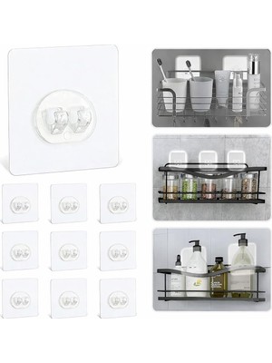 Mythriva Sogud Kendinden Yapışkanlı Askı 10’lu Set – Güçlü Vakum Duvar Askısı, Su Geçirmez Banyo & Mutfak Askılığı, Delme Gerektirmeyen Raf ve Havlu Askısı, Fayans Cam Için Şeffaf Yapışkan Askı