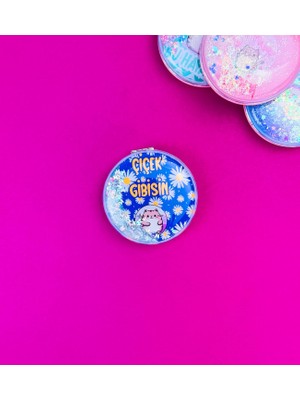 Mythriva Giftmoda Motto Tasarımlı Oval Ayna Çiçek Gibisin