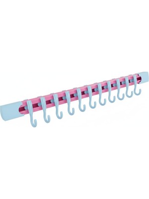 Mythriva Yapışkanlı Portatif, Mobilya, Duvar, Dolap, Banyo Organizer Askılık, 10 Kancalı, 30 Cm,