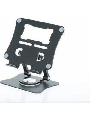 Mythriva Coofbe Alüminyum Yükseklik Ayarlı 360° Dönebilen Tablet Laptop Standı Masaüstü Laptop Standı Kaymaz Ped Gri Koyu