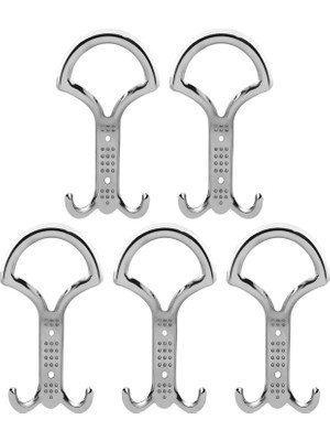 Mythriva (5 Adet) Noktalı Krom Metal Portmanto Vestiyer Duvar Askısı Dolap Elbise Askılığı Askılık Askılığı