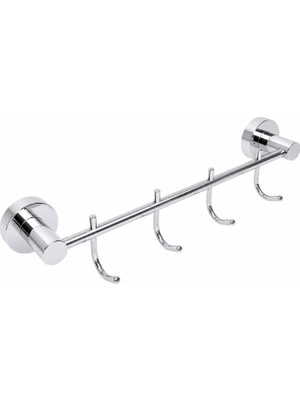Mythriva (1 Adet) Dual Serisi Krom Renk Metal Dörtlü Premium Banyo Lavabo Wc Kanca Askılık Dayanıklı Askı