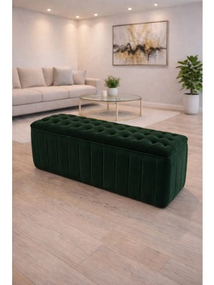 Kapitone Dilimli Puf Bench, Modern Dekor Için Şıklık