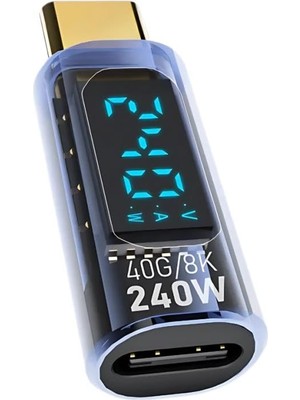 Mythriva Polham 8k Hdmi, 40GPBS ve 240W Süper Hızlı Dişi Type C To Erkek Type C Şarj, Data ve Hdmi Çevirici Adaptör