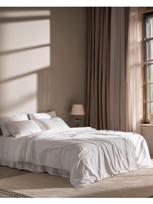 Mythriva Madame Coco Magou Çift KIŞILIK%100 Pamuk Brodeli Saten Nevresim Takımı, Beyaz, 200 x 220