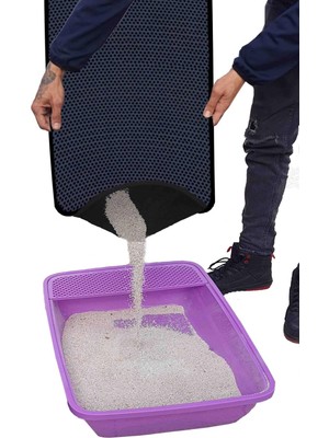 Mythriva Eryatex Kokusuz Elekli Kedi Kumu Paspası Kedi Tuvaleti Önü Kedi Kumu Paspası 2 Li Set