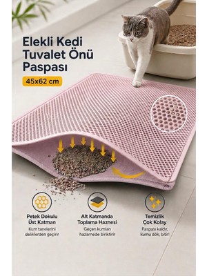 Mythriva Flex Elekli Kedi Tuvaleti Önü Paspası, 45X62 Cm, Orta Boy