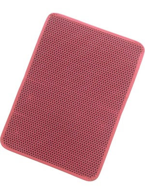 Mythriva Tineke Elekli Kedi Tuvalet Önü Paspası Kedi Paspası Kırmızı 60X42 cm