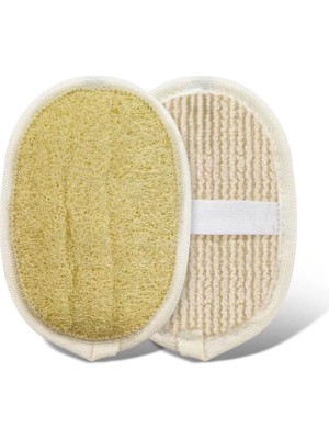 Mythriva Eldione Oval Kabak Lifi, Çift Taraflı Doğal Banyo Kesesi-Antibakteriyel Sağlıklı Bulaşık Süngeri, Seyahat BOY,15X11 Cm, Rovin Kumaşlı,çok Amaçlı Kullanım Cilt Yenileyici Canlandırıcı Etki, Antiselülit