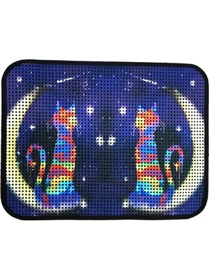 Mythriva Miapet Elekli Desenli Kedi Tuvalet Önü Paspası 60 x 45 cm Ay-Yıldız