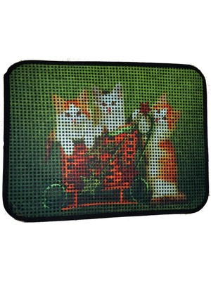 Mythriva Miapet Elekli Desenli Kedi Tuvalet Önü Paspası 60 x 45 cm Yavru Kediler