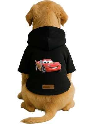 Mythriva Monopetz Baskılı Içi Polarlı Köpek ve Kedi Kıyafeti & Elbisesi - Siyah Renk Kapüşonlu Hoodie B682B, 3xl