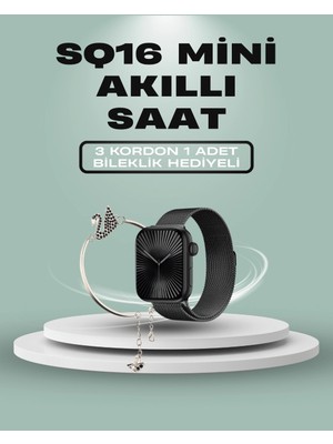 Genel Tedarik Sq-16 Mini Series 10 Akıllı Saat – 3 Kordon + Hediye Bileklik