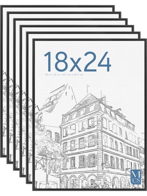 Mythriva Mcs Orijinal Poster Çerçevesi, 18 x 24 Inç, Siyah, 6'lı Paket
