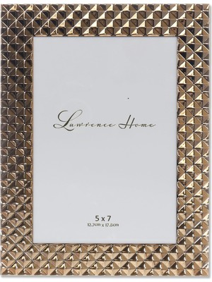 Mythriva Lawrence Frames Elmas Desenli Cilalı Metal Resim Çerçevesi, 5x7, Altın